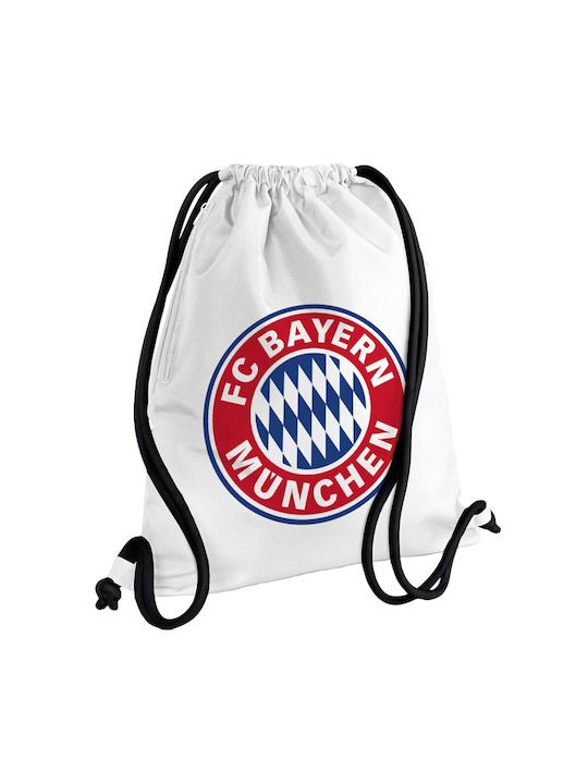 Fc Bayern Munich Back Bag Pouch Gymbag White Pocket 40x48cm & Thick Drawstrings
