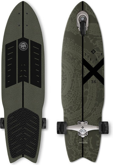 Πατίνι Σανίδα Longboard Street Surfing Surf Τρίτροχο White Striker 36"