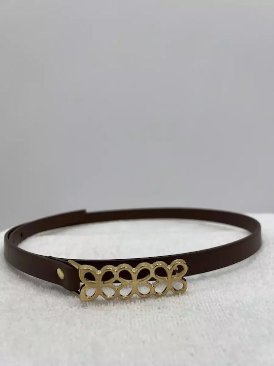 Damen Braune Gürtel Goldene Schnalle Damen Braune Gürtel Goldene Schnalle
