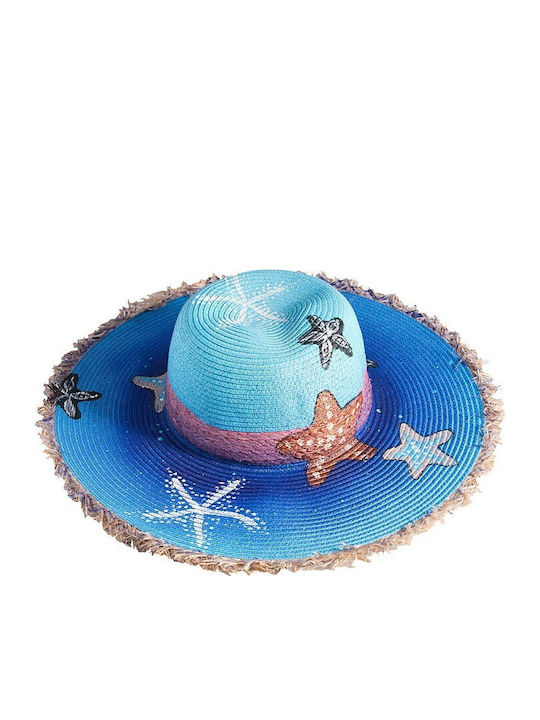 Pălărie Handmade Decorată Cu Vopsire Model Mare Albastru Sea 737
