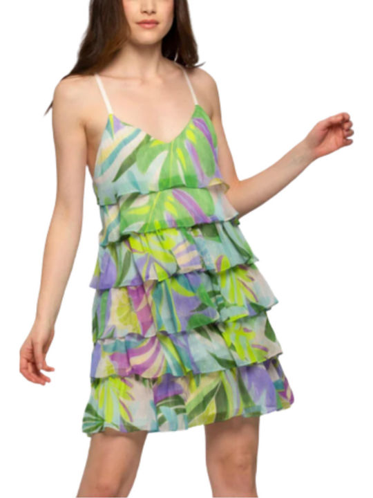Kocca Fant Lila/Gelb Damenkleid F8022 Damenkleider