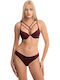 Push Up Bra Set With Padding Decorative Straps Koza 80195 80195-Burgundy