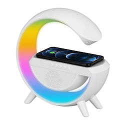 Încărcător Wireless Ceas Deșteptător Boxă Bluetooth Lampă De Noapte Multicoloră