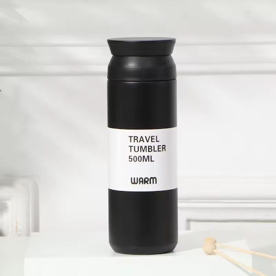 Uncle George Ποτήρι Θερμός Ανοξείδωτο / Πλαστικό BPA Free 500ml BPA Free Μαύρο