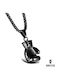 Ghetto Steel Necklace Black Glass Black