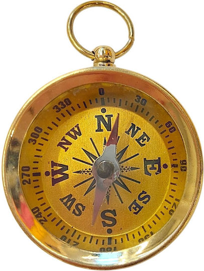Gold Brass Compass 4cm Vintage Pocket Metal Ring Irida