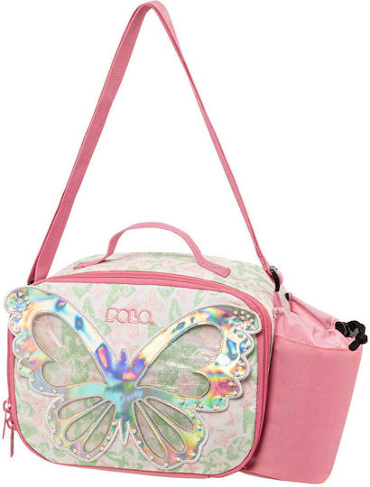 Polo School Insulated Shoulder Lunch Bag 5.5lt Pink 26 x 13 x 17cm