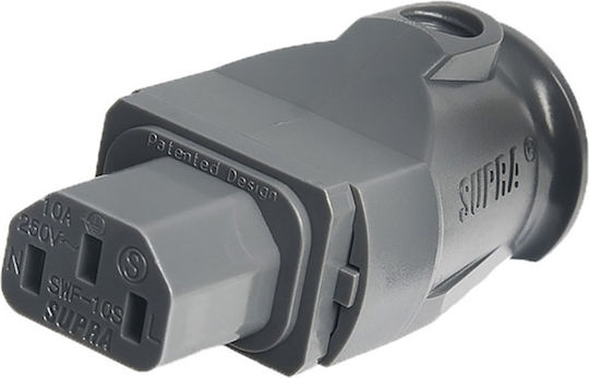 Supra Lorad Weibliches Dreipoliges Schuko Stecker Swf 10 S Iec 320 Graues Blister