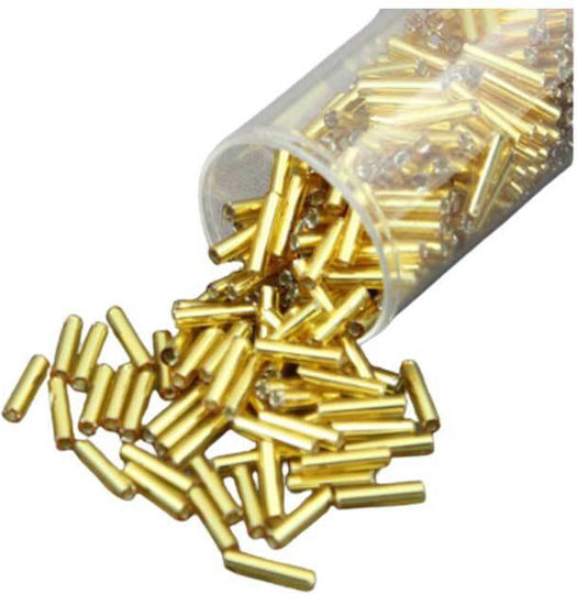 Beads Macaroni Embroidery 10mm Gold 100% Glass Packaging 22gr