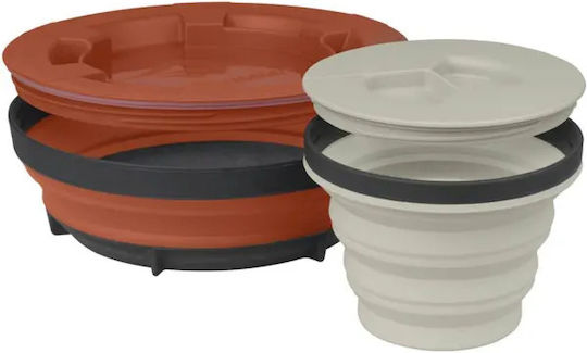 Set of Folding Containers X-seal & Go Set Large Rust Sand