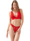 Lace Underwear Set with Bralette & Brazil Red