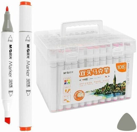 M&G Neon Drawing Markers 1mm Double Tip Set 108pcs