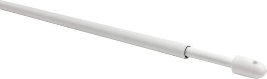 Extendable Metallic Curtain Pole Single Φ7mm 60-90cm White