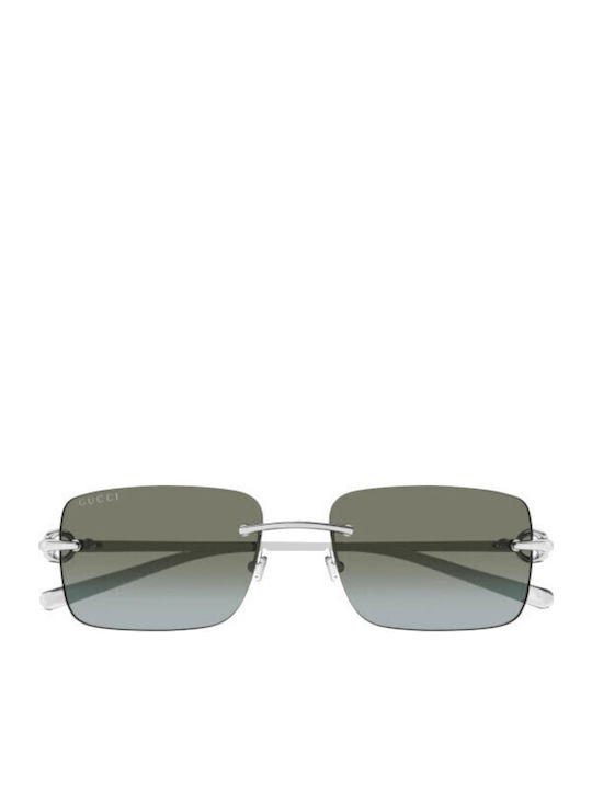 Gucci Unisex Sunglasses with Silver Metal Frame...