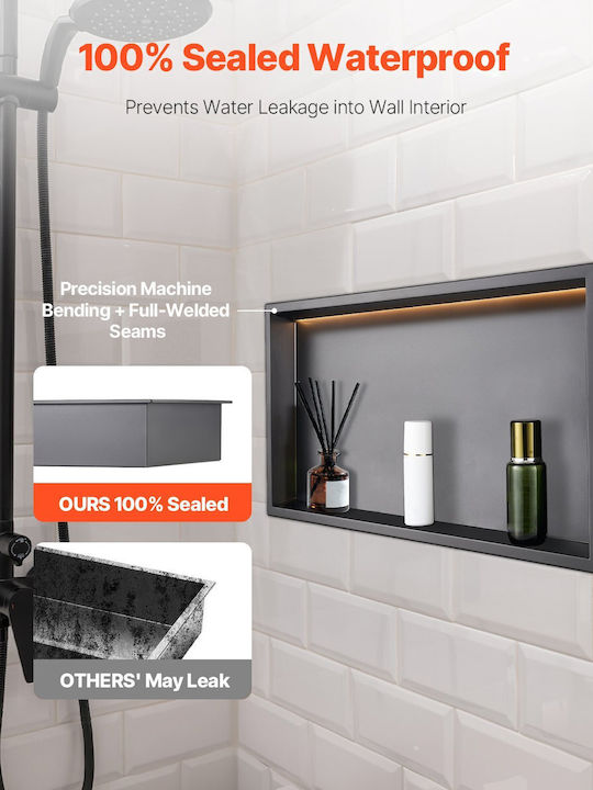 Vevor Corner Wall Mounted Bathroom Shelf Metallic White