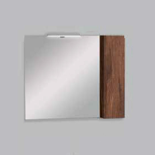 Pro Bagno Badezimmerspiegel LED aus Spanplatte mit Schrank 90x14cm Braun