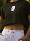 Γυναικείο Crop Top Κοντομάνικο Black