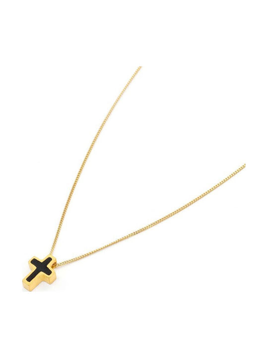 Irmelia Women's Cross from Gold Plated Silver with Chain