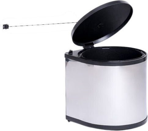Oscar Waste Bin Waste made of Stainless Steel for Cabinet Silver 10lt 1pcs