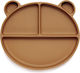 Kidnort Baby Food Plate made of Silicone Brown