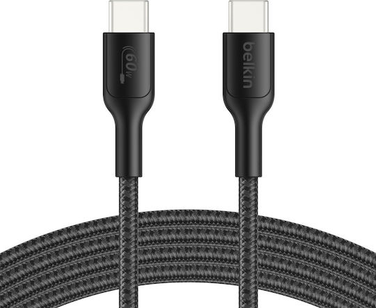 Belkin Braided USB 2.0 Cable USB-C Male - USB-C 60W PD Black 2m ENA008hq2MBK