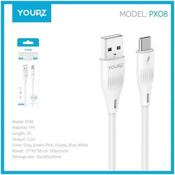 YOURZ Φόρτισης USB 2.0 USB-C male - USB-A (1163) YOURZ Φόρτισης USB 2.0 USB-C male - USB-A (1163)