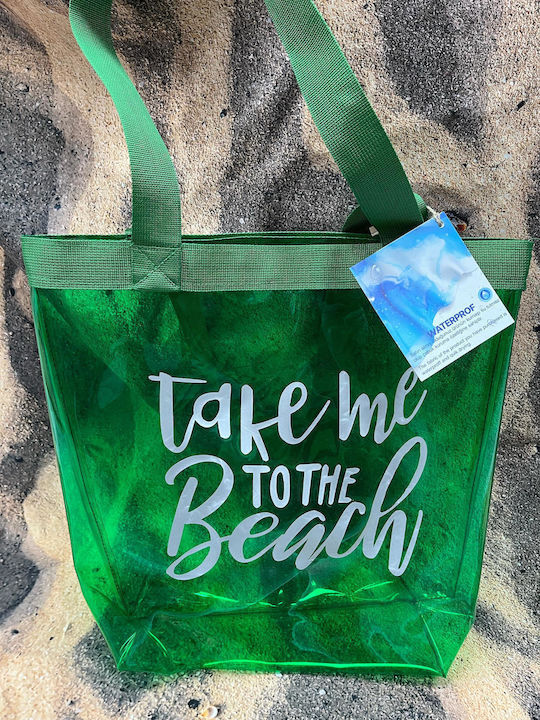 Miami Beach Πλαστική Τσάντα Θαλάσσης Πράσινη
