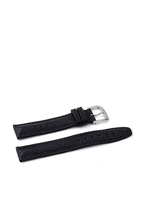 Kuki Δερμάτινο Λουράκι Μαύρο 24mm