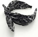 Hair Headband Printed Bow Black