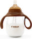 Kidnort Plastic Baby Bottle Anti-Colic with Silicone Nipple for 6+ months Brown 300ml