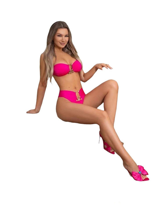 Bikini Set Brazil High Waist Pink M-64
