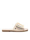 Women's Flat Sandals in Beige Color
