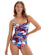Tankini Swimsuit Floral Brown M4503BT