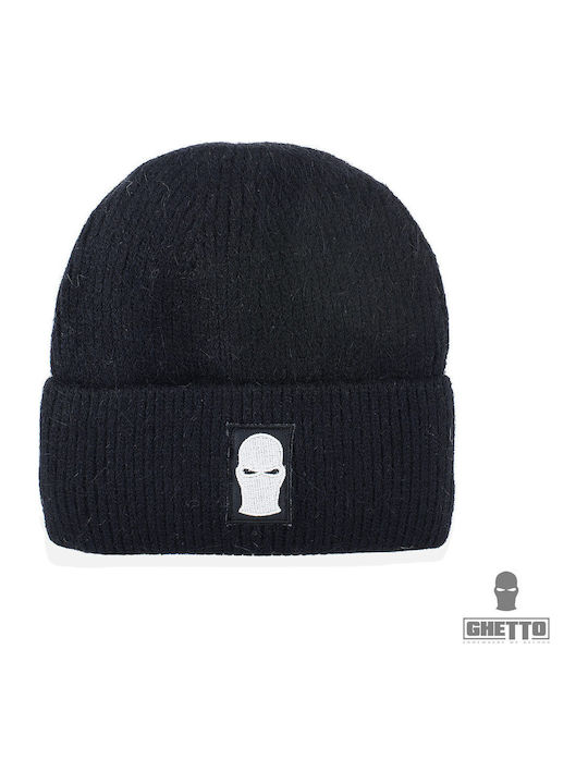 Beanie Unisex Σκούφος Πλεκτός σε Μαύρο χρώμα