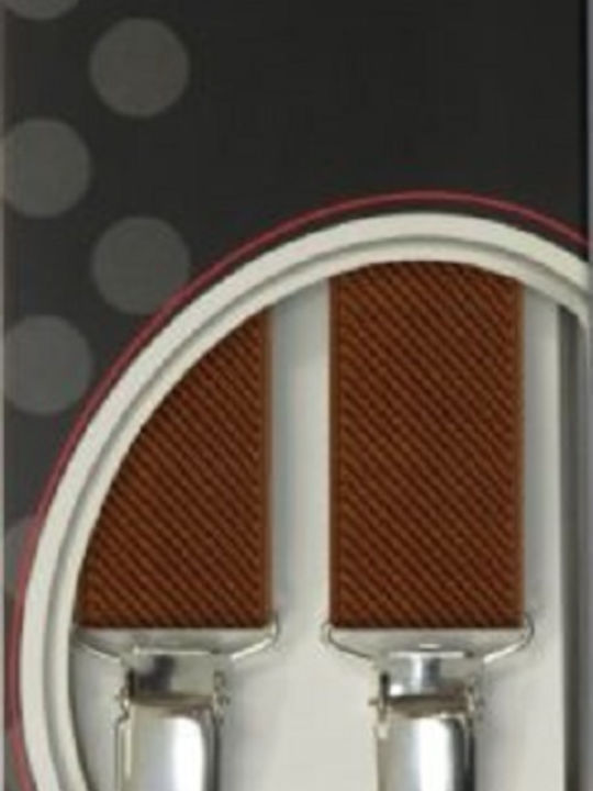Victoria Monochrome Suspenders 2.5 Cm 62025 4 Clips Dark Beige