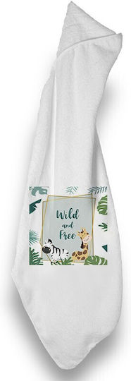 Bonjour Bebe Baby Hooded Towel Jungle Wild And Free 75x75cm Newborn