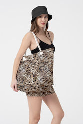 Miami Beach Fabric Beach Bag Brown Miami Beach Fabric Beach Bag Brown
