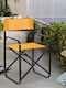 Director's Chair Metallic Black/Orange 47x40x83cm