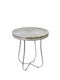 Masă Laterală Rotundă Metalică Argintie M50xL50xÎ56.5cm