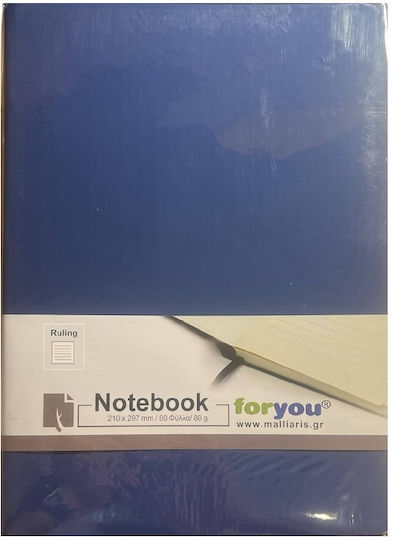 You Notebook Elastic A4 Ruled 80 Sheets Blue 43384