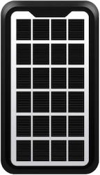 Tragbares Solar Panel Foxmag24 3W Maximale Leistung Kompakte Größe Wasserdichtes Usb Kabel Smartphone Ladegerät Schwarz