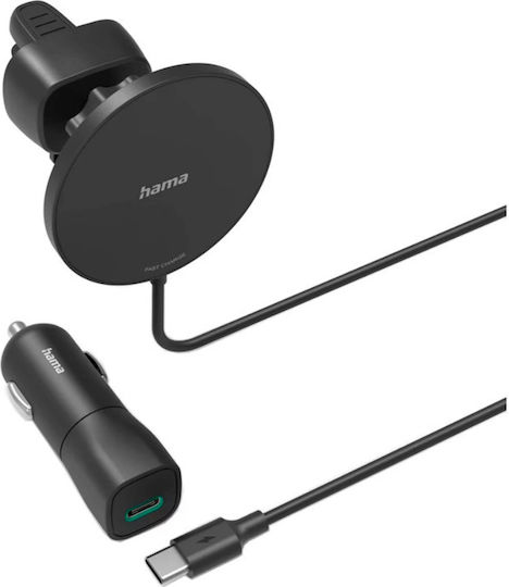 Hama Magcharge Încărcător Auto Wireless Fc15 201697 15w Negru