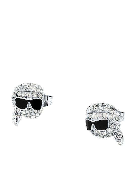 Karl Lagerfeld Stud Earrings Made of Steel with Stones