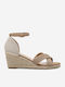 Women's Ankle Strap Platforms Beige