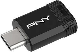 PNY 64GB USB 2.0 USB-C Μαύρο