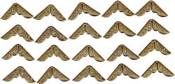 Metallische Ecken Gold 21x21mm 20 Stück