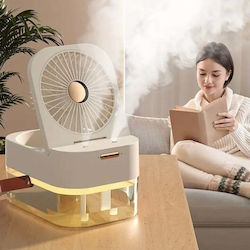 2 In 1 Fan Air Purification Humidification Portable Water Tank 3 Speed Levels 3 Spray Levels Usb Charging Dimensions 12.5 X 22 X 16 Cm White