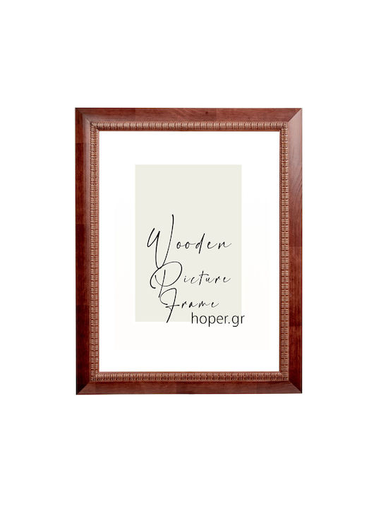 Wooden Wall Picture Frame 70x100 Brown Shade Visible Aging Signs Crackle Technique Plexiglass K4023/39