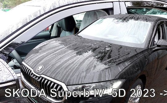 Heko Set of Windbreakers Front and Rear Car Dark Fime for Skoda Superb 2023+ 4pcs
