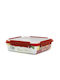 Viomes Microwave Plastic Lunch Box Burgundy 17.5x17.5cm